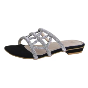 BRIDAL SLIPPERS Fancy rain shine stone bedded uppers